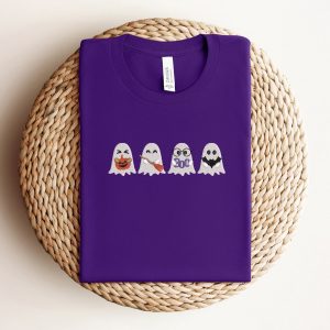 Embroidered Spooky-Cute Ghost Sweatshirt Hauntingly Adorable for Halloween