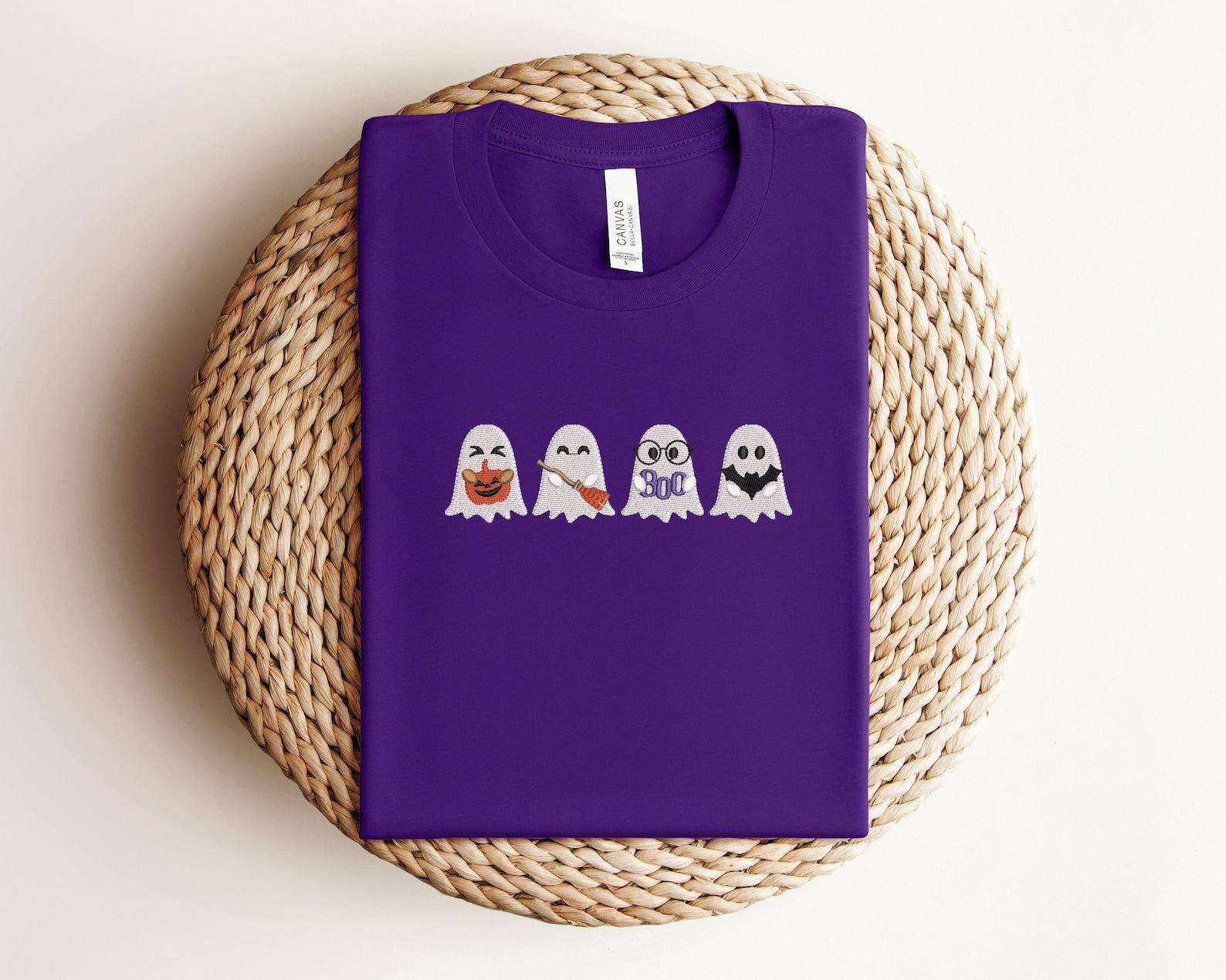 Embroidered Spooky-Cute Ghost Sweatshirt Hauntingly Adorable for Halloween - Image 4