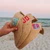 Embroidered Straw Visor Personalize Your Summer Style with a Shadow Monogram