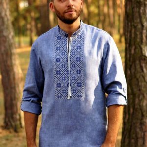 Embroidered Ukrainian Linen Shirt for Men A Traditional Item from Ukraine