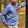 Embroidered Ukrainian Linen Shirt for Men A Traditional Item from Ukraine