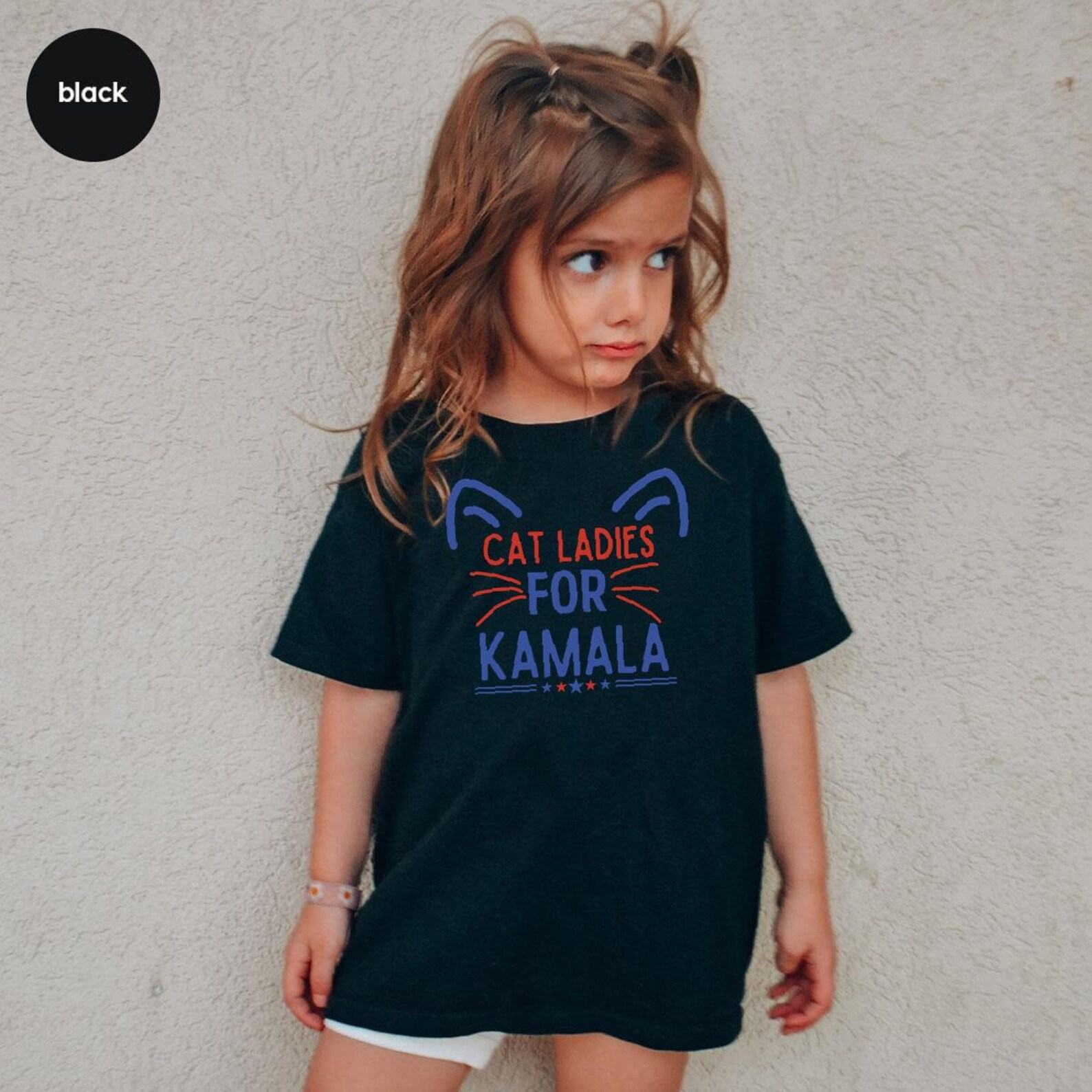 Empower the Future Cat Ladies for Kamala Kids Shirt, Inspiring Young Leaders