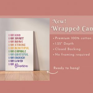 Empowering Affirmations Personalized Wall Art for Women, Inspiring Positivity and Motivation