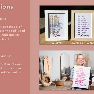 Empowering Affirmations Personalized Wall Art for Women, Inspiring Positivity and Motivation
