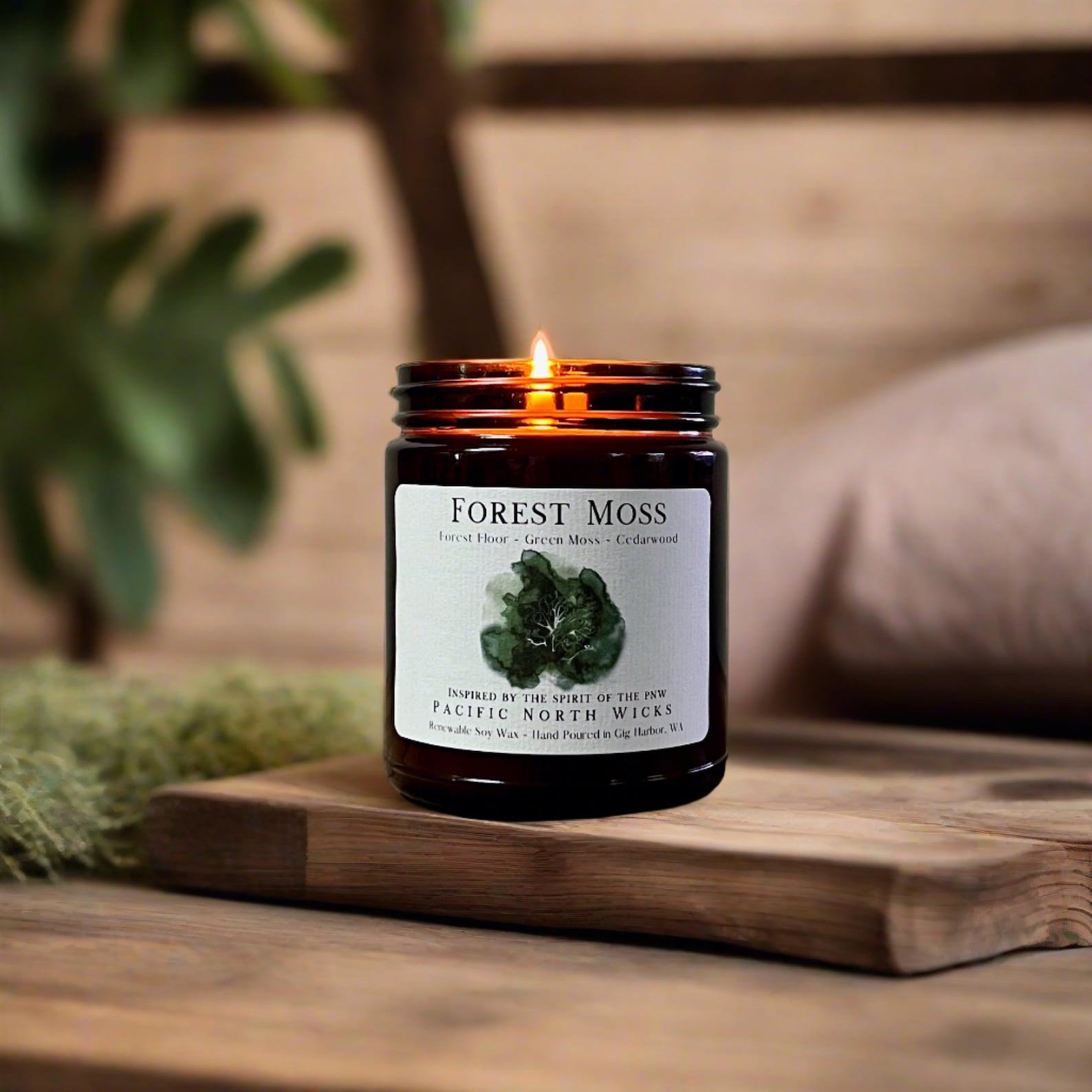 Enchanted Forest Earthy Moss Candle with PNW Rainforest Fragrance