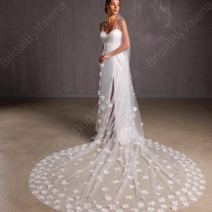 Enchanting 3D Floral Veil Adorn Your Bridal Vision with Ethereal Beauty