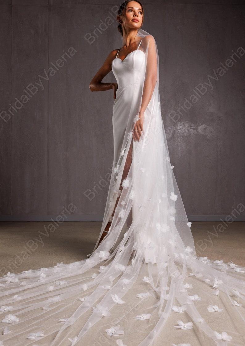 Enchanting 3D Floral Veil Adorn Your Bridal Vision with Ethereal Beauty