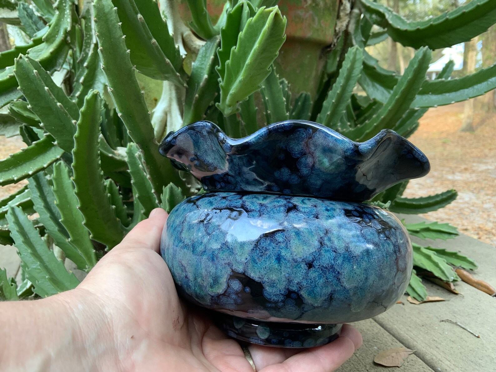 Enchanting African Violet Haven Self-Watering Ceramic Planter in Vibrant Hues - Image 4