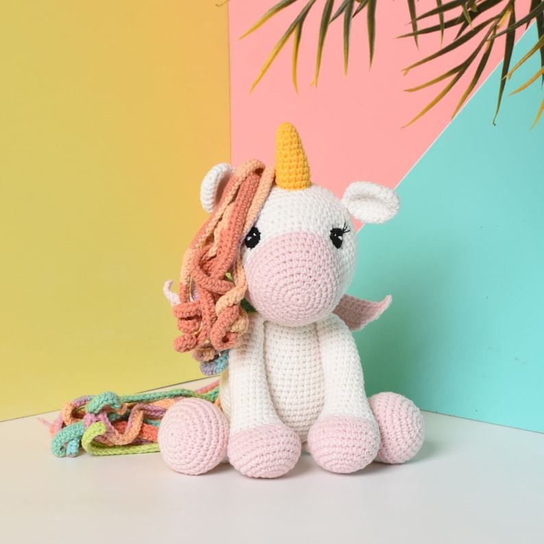 Enchanting Amigurumi Unicorn Handmade Pegasus Toy for Precious Moments