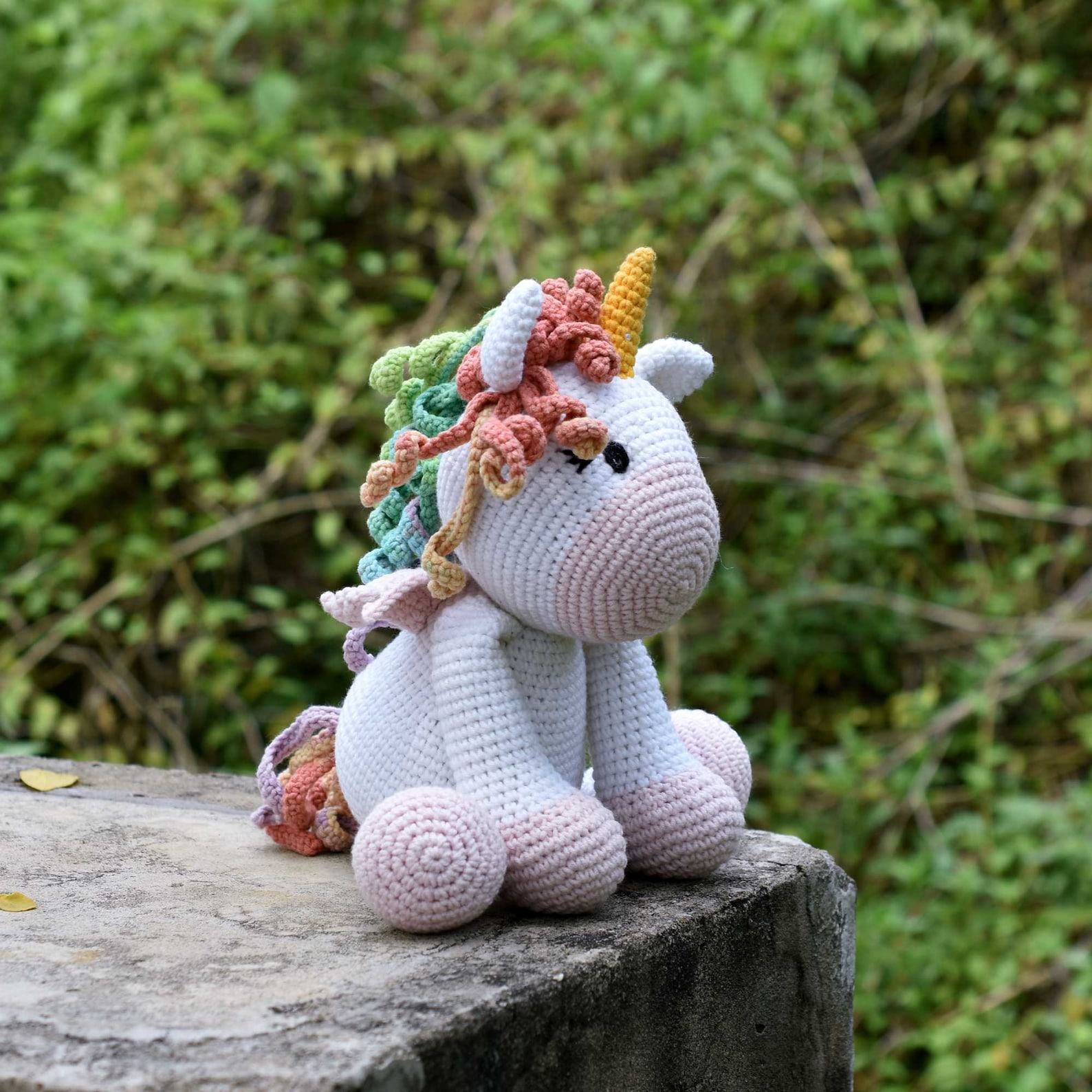 Enchanting Amigurumi Unicorn Handmade Pegasus Toy for Precious Moments