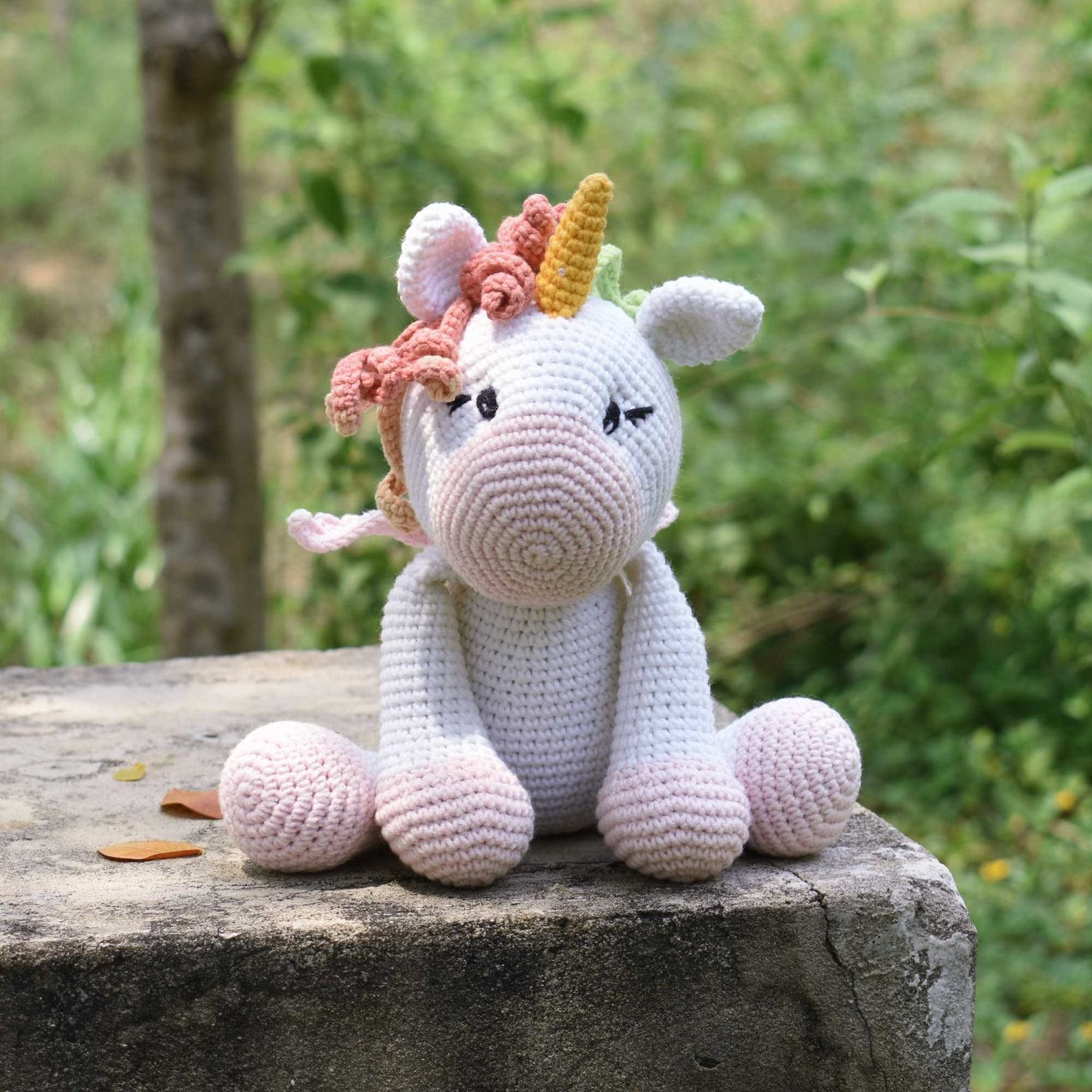 Enchanting Amigurumi Unicorn Handmade Pegasus Toy for Precious Moments