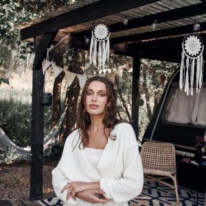 Enchanting Bridal Embrace Ivory Knitted Cardigan with Ribbons for an Autumn Wedding