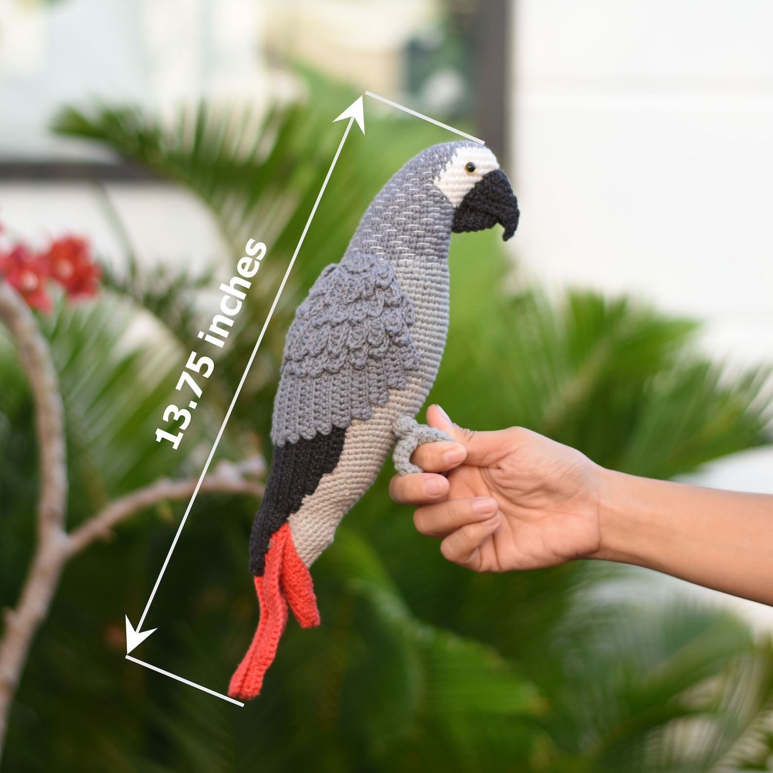 Enchanting Congo African Grey Parrot A Crochet Masterpiece for Bird Lovers
