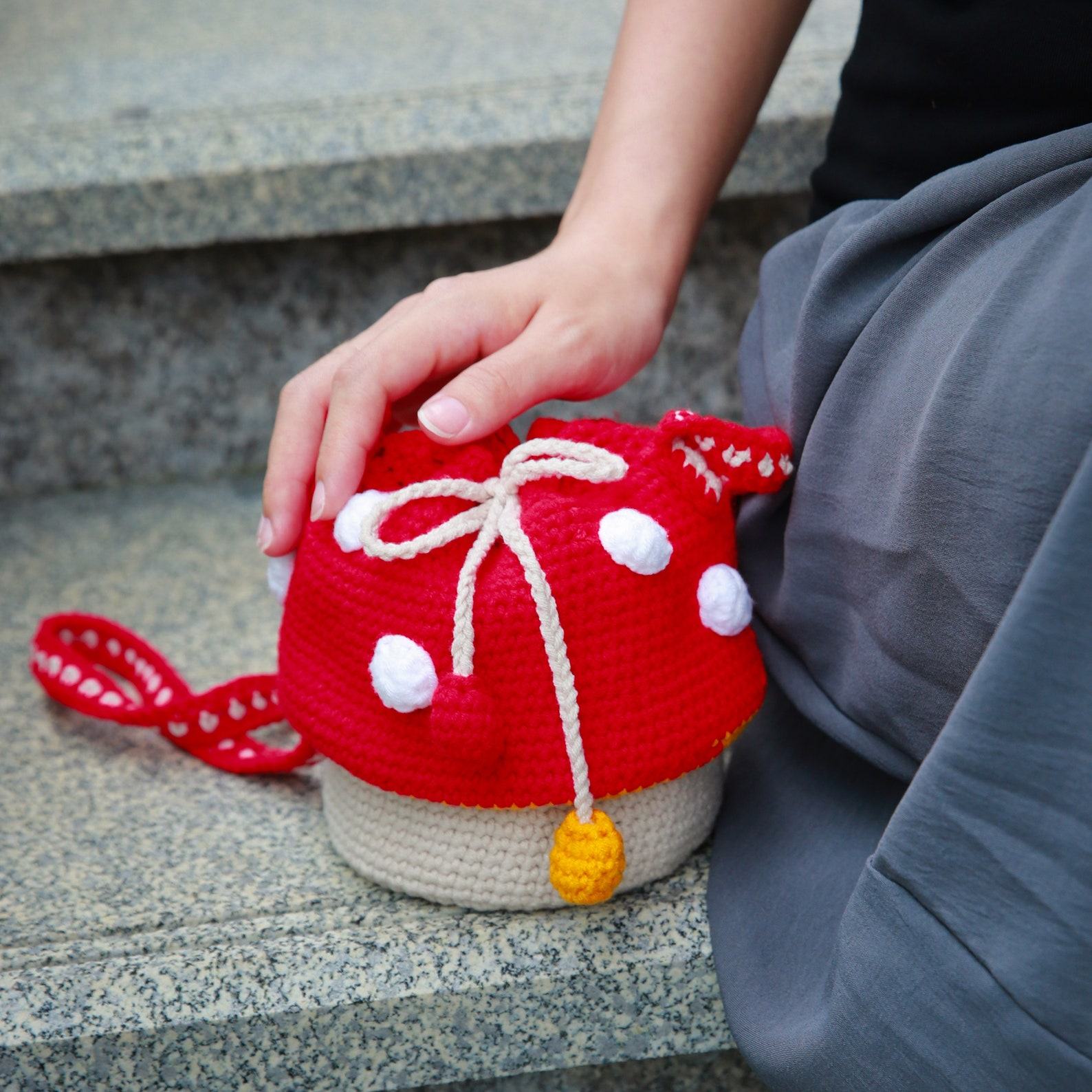 Enchanting Crochet Mushroom Bag A Whimsical Item for Nature Lovers