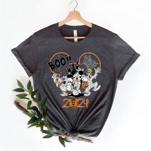Enchanting Disney Halloween 2024 Family Matching Shirts Spooktacular Adventure with Mickey, Minnie, and Friends