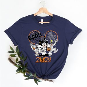 Enchanting Disney Halloween 2024 Family Matching Shirts Spooktacular Adventure with Mickey, Minnie, and Friends