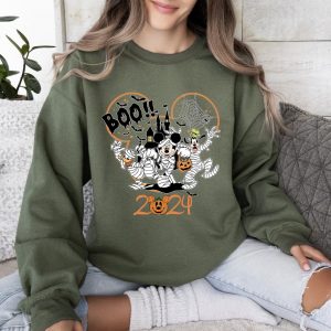 Enchanting Disney Halloween 2024 Family Matching Shirts Spooktacular Adventure with Mickey, Minnie, and Friends