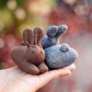 Enchanting Easter Trio Organic Bunny Plush in Carrot Zip Purse