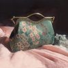Enchanting Emerald Handbag A Floral Tapestry of Japanese Elegance