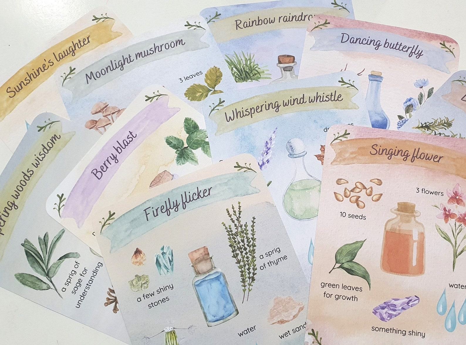 Enchanting Fairy Potion Mud Kitchen Recipe Cards Unleash Magical Outdoor Play - Image 3