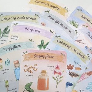 Enchanting Fairy Potion Mud Kitchen Recipe Cards Unleash Magical Outdoor Play