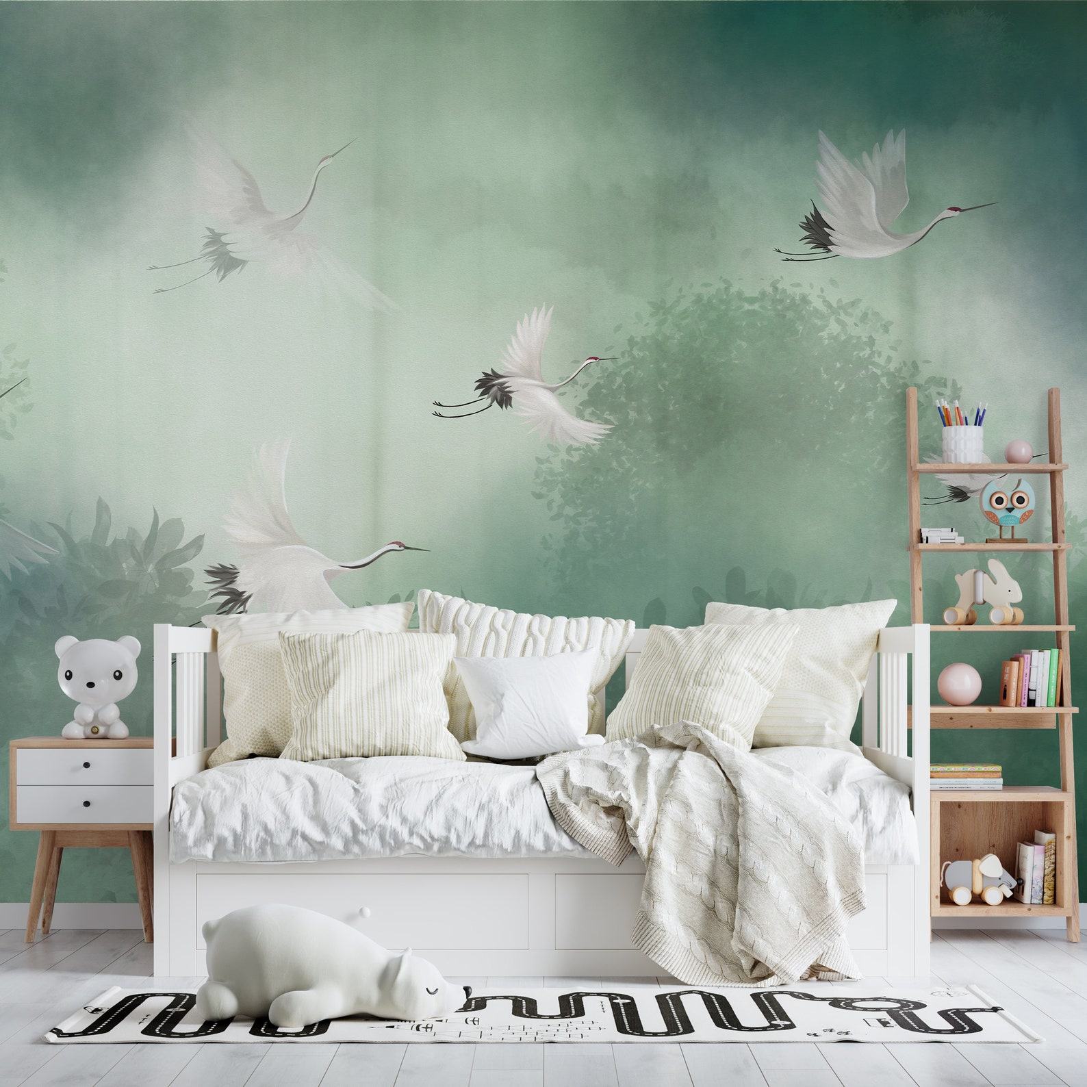Enchanting Forest Nursery Wallpaper Self-Adhesive, Removable Peel and Stick for Kids’ Rooms