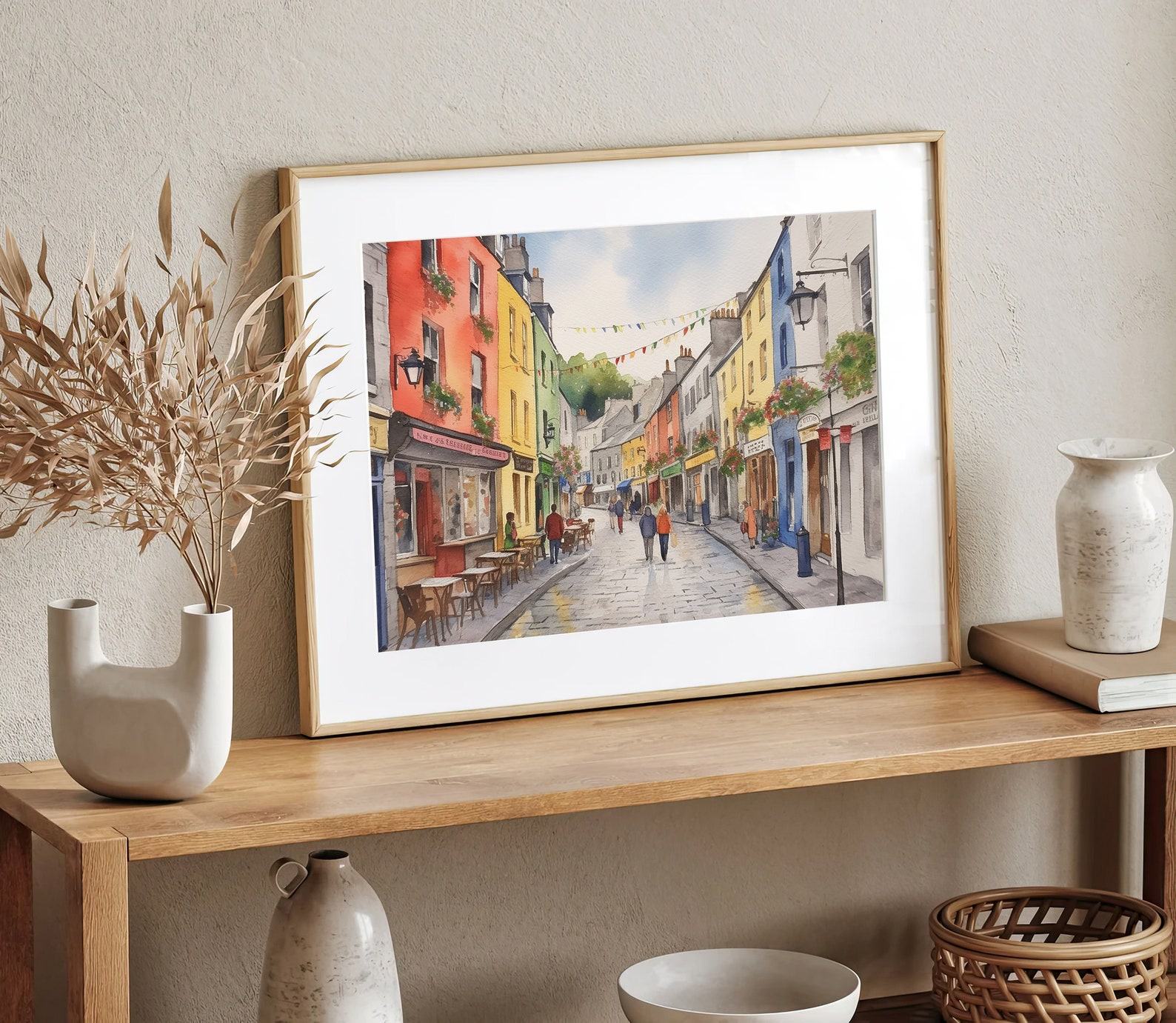 Enchanting Galway Cityscape Watercolor Art Print of Quay Street, Ireland - Image 2
