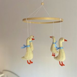 Enchanting Goose Blue Ribbon Baby Mobile A Serene Haven for Little Dreamers