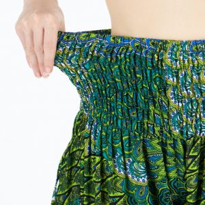 Enchanting Green Peacock Boho Pants Flowy, Comfy, and Ethically Made