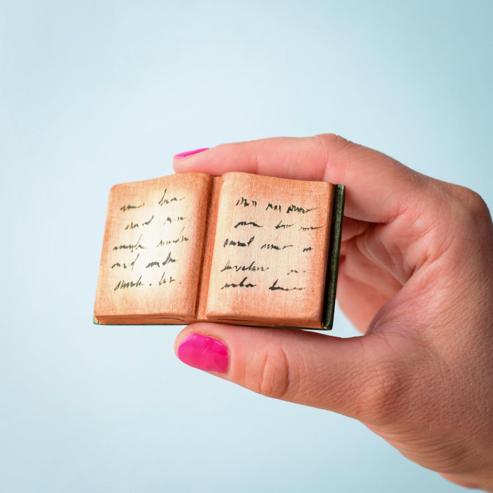 Enchanting Handcrafted Wooden Books Spooky Halloween Decor for Imaginative Play