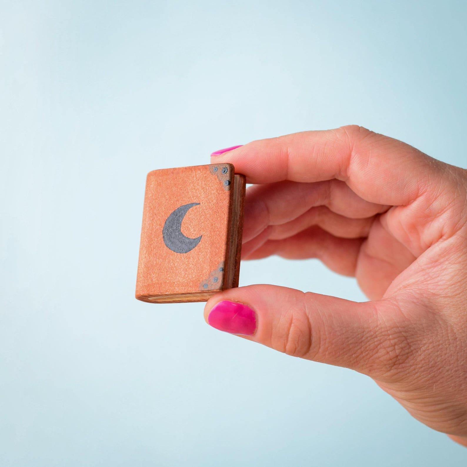 Enchanting Handcrafted Wooden Books Spooky Halloween Decor for Imaginative Play