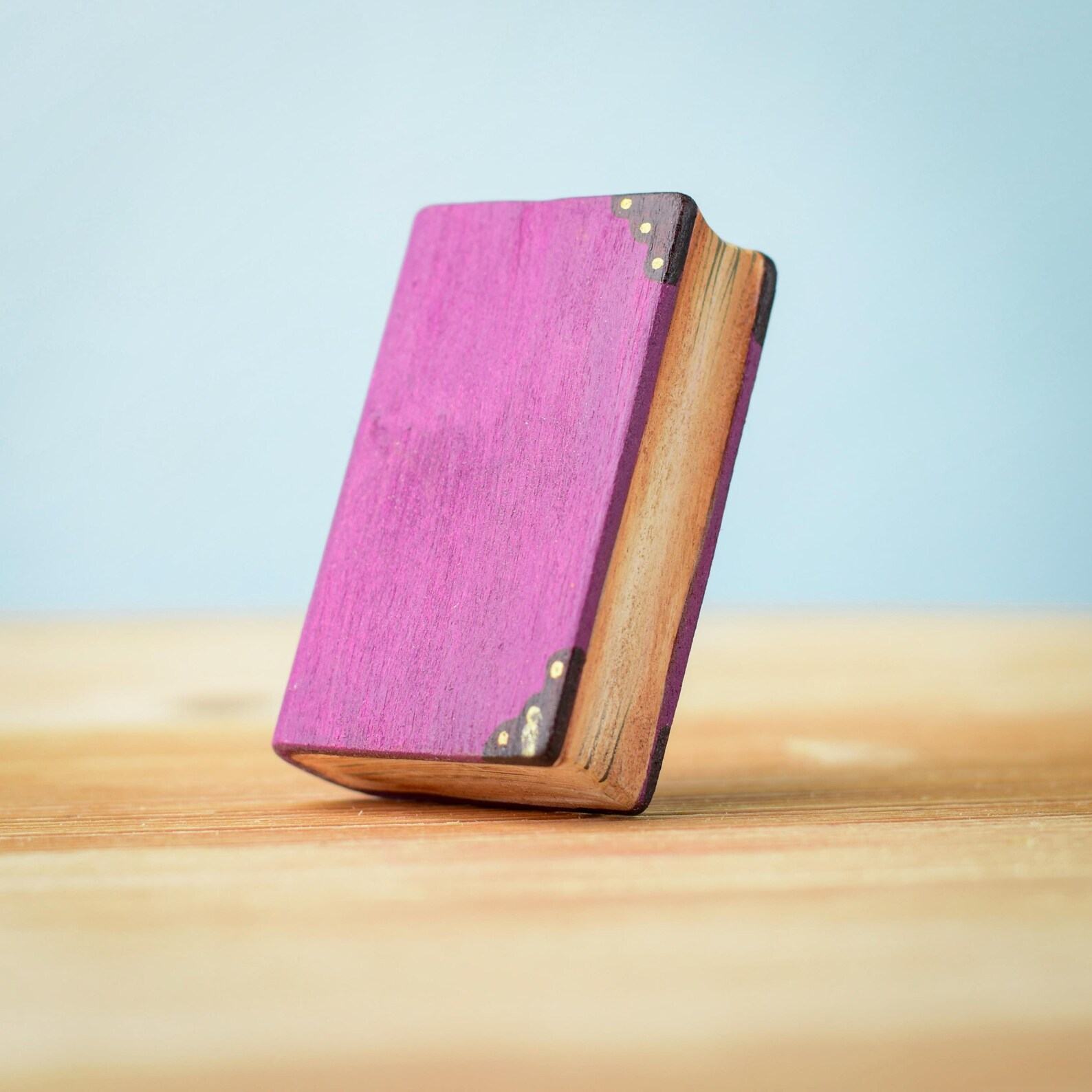 Enchanting Handcrafted Wooden Books Spooky Halloween Decor for Imaginative Play