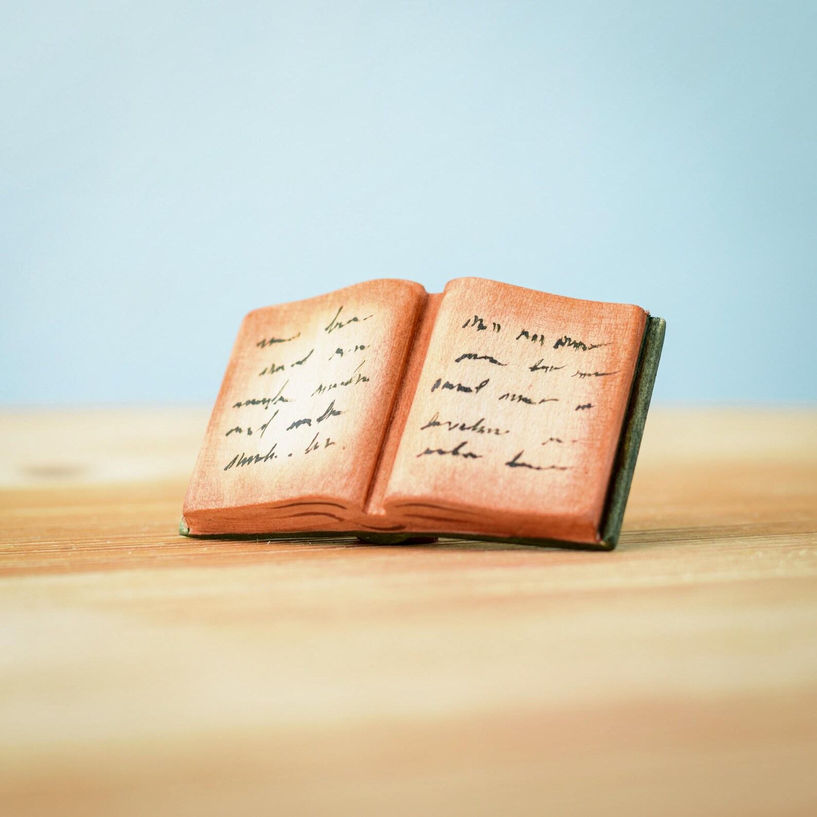 Enchanting Handcrafted Wooden Books Spooky Halloween Decor for Imaginative Play