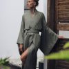 Enchanting Kimono Embrace Japanese Elegance with Our Olive Kimono Dress