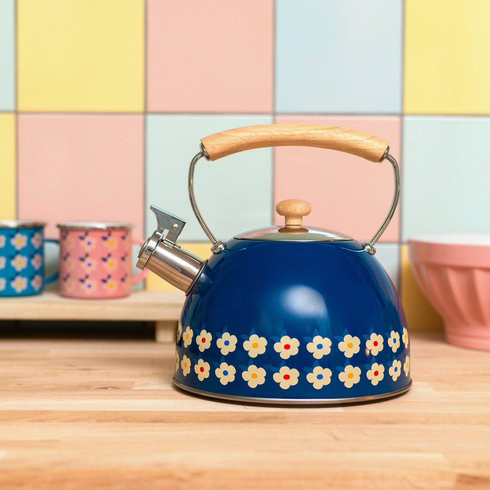 Enchanting Midnight Navy Singing Kettle A Symphony for Your Stovetop