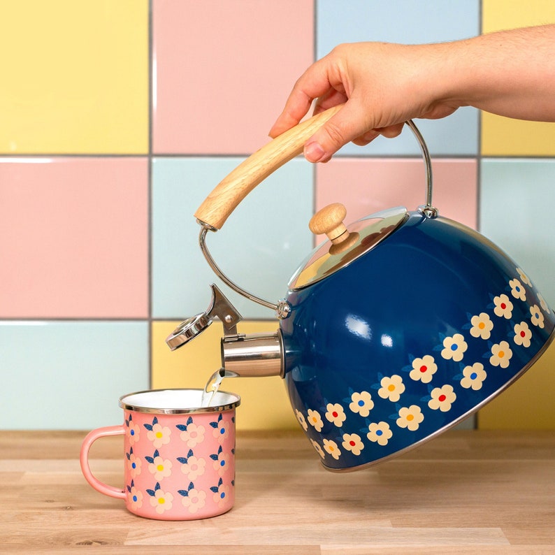 Enchanting Midnight Navy Singing Kettle A Symphony for Your Stovetop