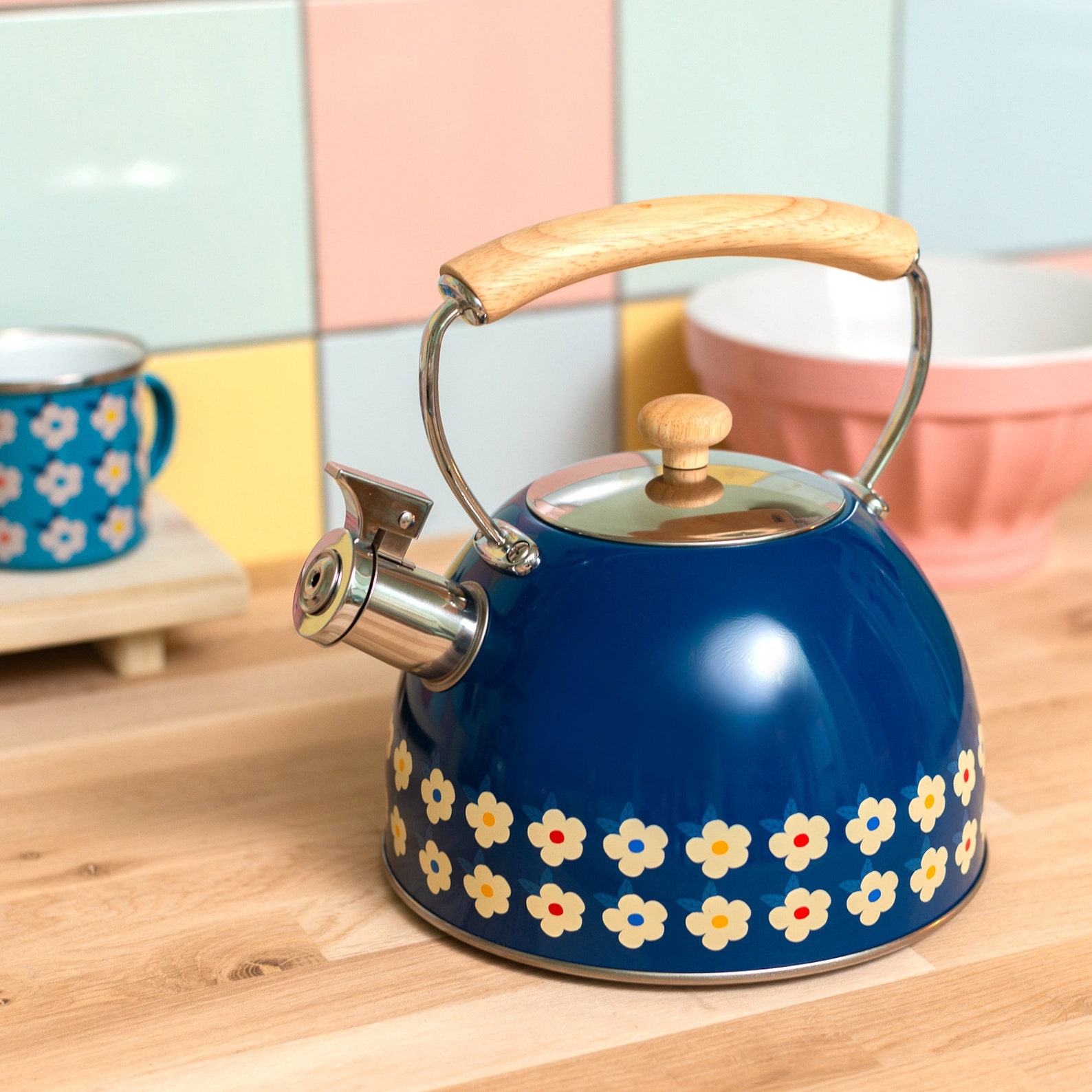 Enchanting Midnight Navy Singing Kettle A Symphony for Your Stovetop