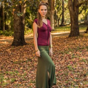 Enchanting Olive Green Maxi Skirt Bohemian Rhapsody for Summer