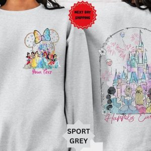 Enchanting Princess Happily Ever After Sweatshirt A Watercolor Masterpiece for Disney Lovers