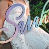 Enchanting Rainbow Wooden Name Sign A Personalized Haven for Your Little Princess