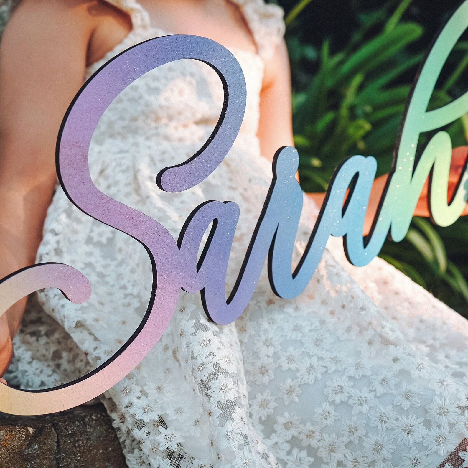 Enchanting Rainbow Wooden Name Sign A Personalized Touch for Your Little One’s Abode