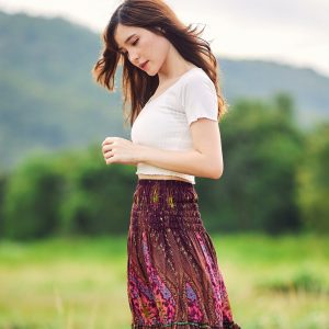 Enchanting Red Boho Skirt A Bohemian Rhapsody for Trendy Souls