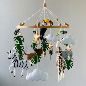 Enchanting Safari Adventure Realistic African Animals Mobile for Baby’s Dreamy Nights