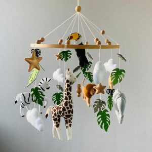 Enchanting Safari Adventure Realistic African Animals Mobile for Baby’s Dreamy Nights