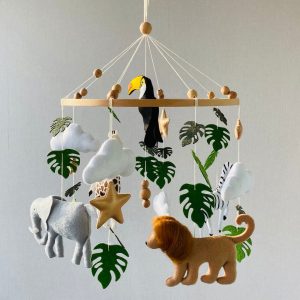 Enchanting Safari Adventure Realistic African Animals Mobile for Baby’s Dreamy Nights