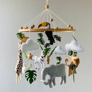 Enchanting Safari Adventure Realistic African Animals Mobile for Baby’s Dreamy Nights