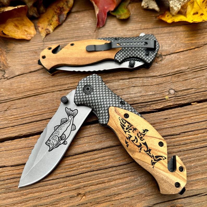 Engravable Pocket Knife for Fishermen The Interesting  Item for Hunters and Outdoor Enthusiasts