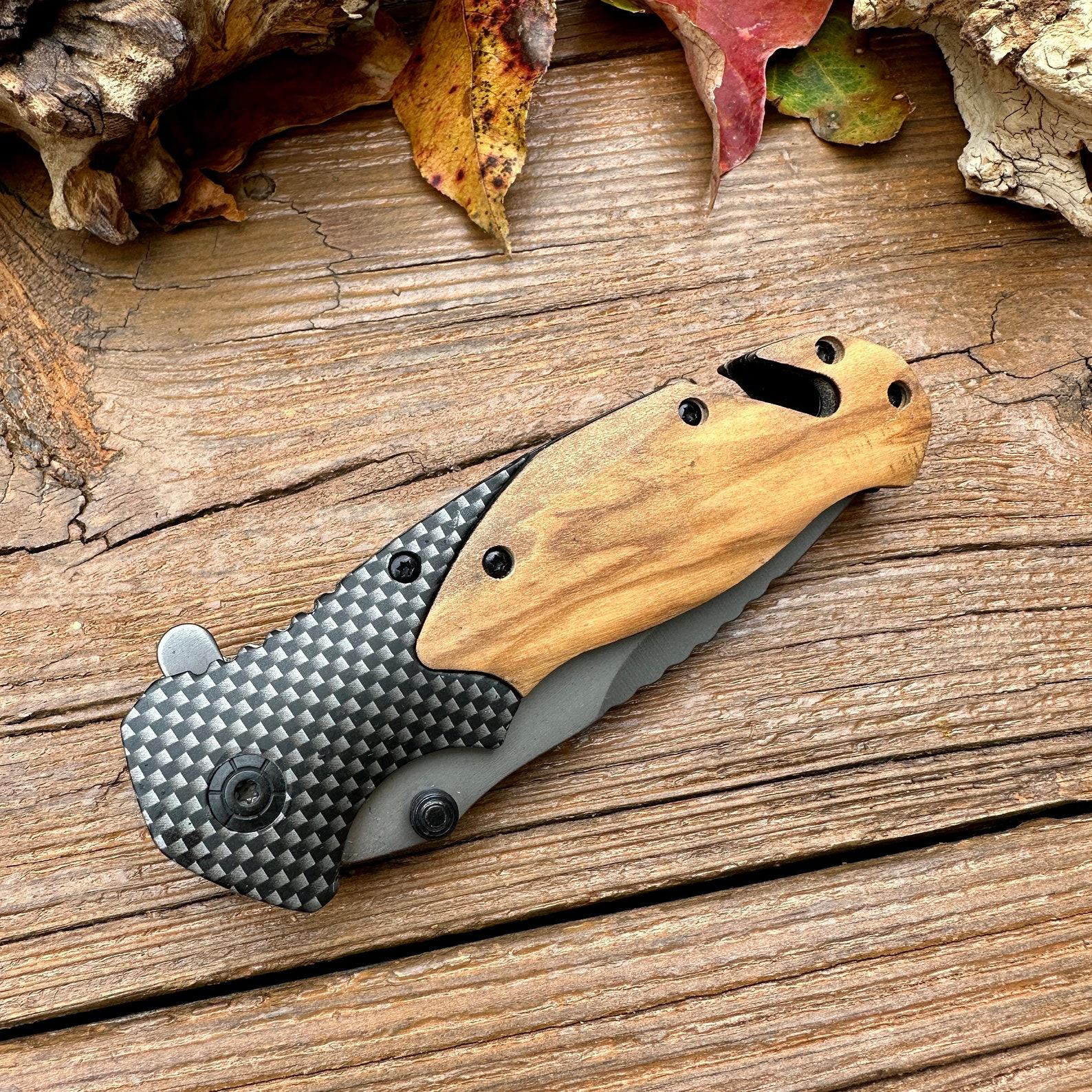 Engravable Pocket Knife for Fishermen The Interesting  Item for Hunters and Outdoor Enthusiasts