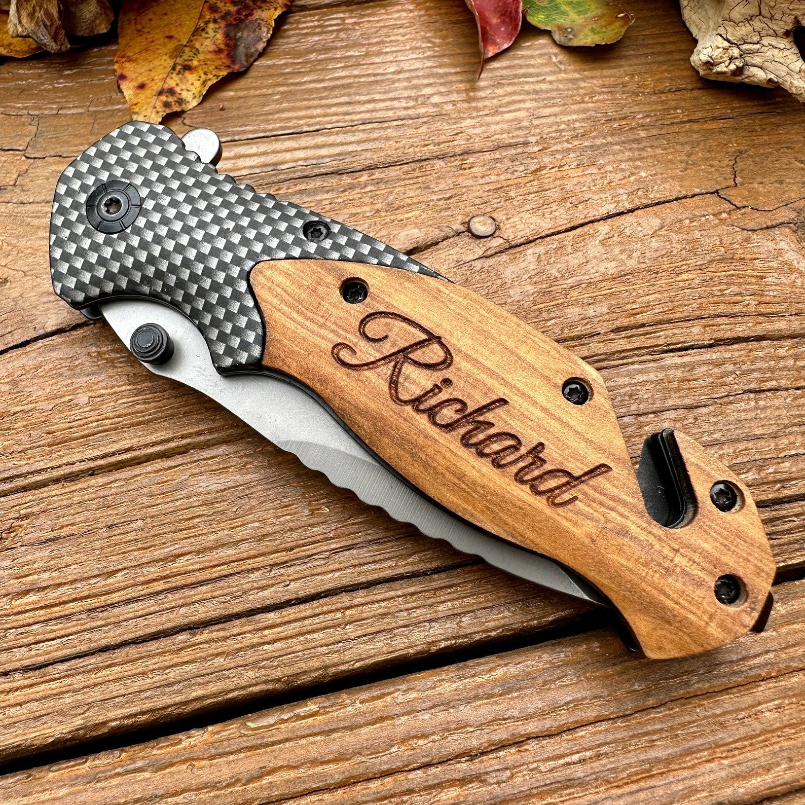Engravable Pocket Knife for Fishermen The Interesting  Item for Hunters and Outdoor Enthusiasts