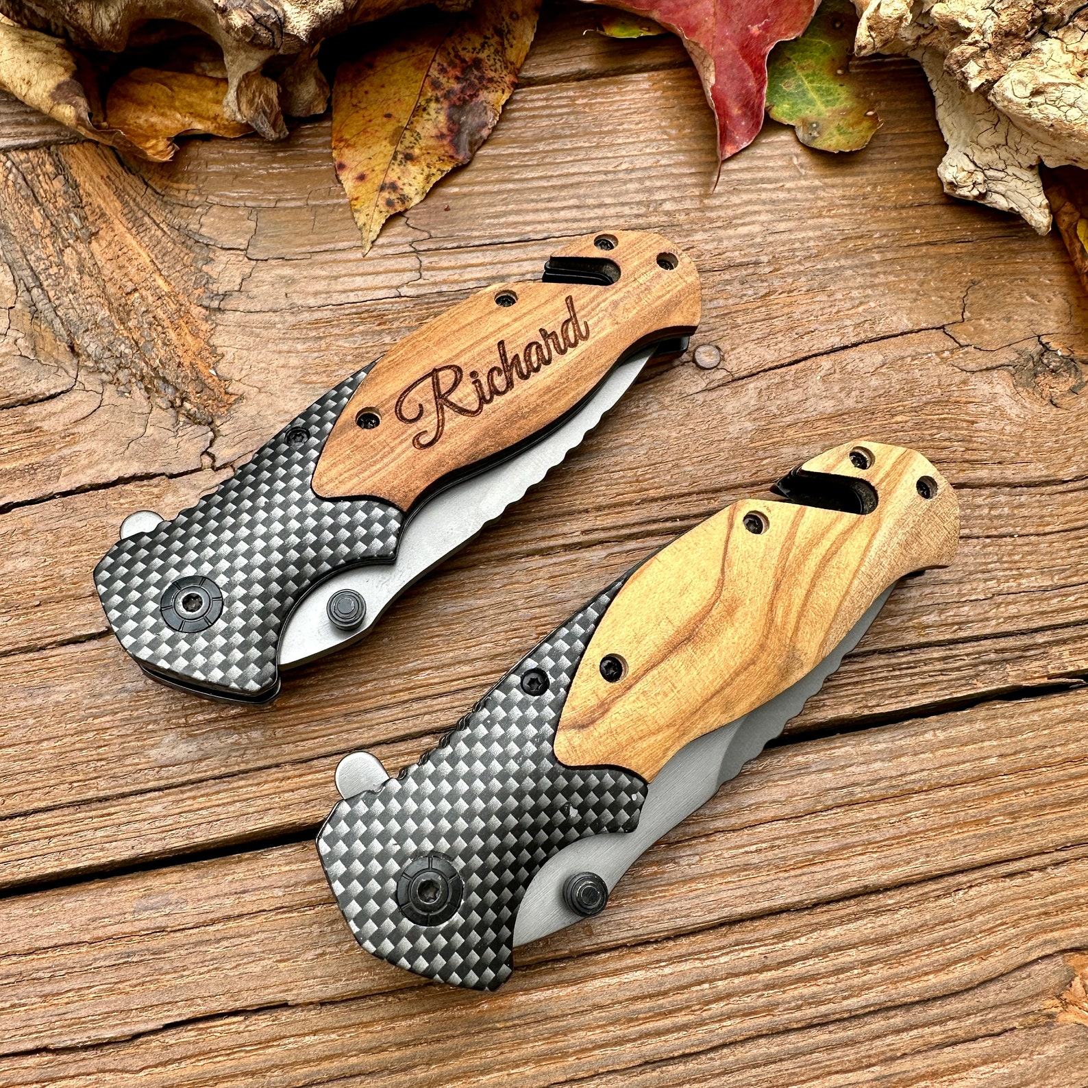 Engravable Pocket Knife for Fishermen The Interesting  Item for Hunters and Outdoor Enthusiasts
